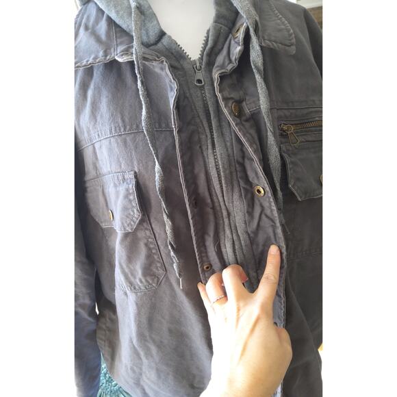 Y2K 2XL Dickies Chore utility jacket canvas Workcore quilted lined duckhood - Picture 8 of 11